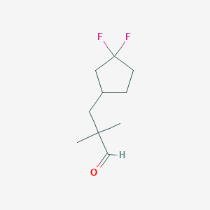 molecular formula C10H16F2O B13286144 3-(3,3-Difluorocyclopentyl)-2,2-dimethylpropanal 