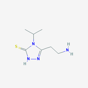 molecular formula C7H14N4S B13286168 5-(2-Aminoethyl)-4-(propan-2-yl)-4H-1,2,4-triazole-3-thiol 