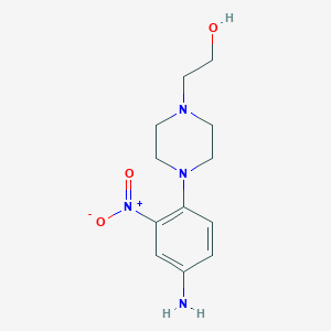 molecular formula C12H18N4O3 B1328621 4-[4-(2-羟乙基)哌嗪-1-基]-3-硝基苯胺 CAS No. 942474-56-8