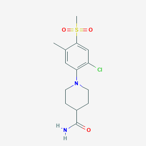 molecular formula C14H19ClN2O3S B1328622 1-[2-氯-5-甲基-4-(甲磺酰基)苯基]-哌啶-4-甲酰胺 CAS No. 942474-57-9
