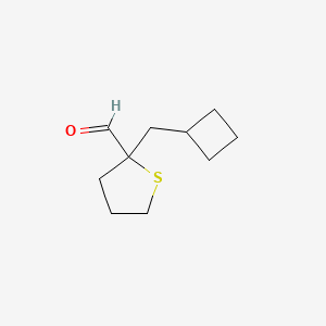 molecular formula C10H16OS B13286231 2-(Cyclobutylmethyl)thiolane-2-carbaldehyde 