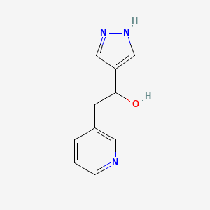 molecular formula C10H11N3O B13286237 1-(1H-Pyrazol-4-yl)-2-(pyridin-3-yl)ethan-1-ol 