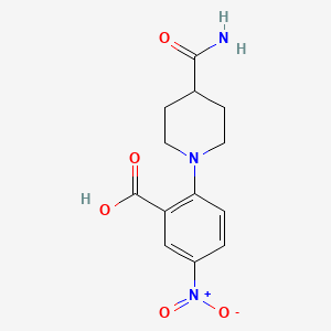 molecular formula C13H15N3O5 B1328624 2-(4-氨基甲酰哌啶-1-基)-5-硝基苯甲酸 CAS No. 942474-59-1