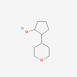 molecular formula C10H18O2 B13286250 2-(Oxan-4-yl)cyclopentan-1-ol 