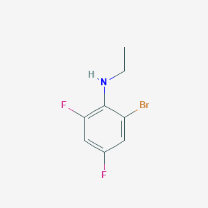 molecular formula C8H8BrF2N B13286255 2-bromo-N-ethyl-4,6-difluoroaniline 