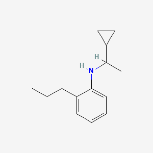 molecular formula C14H21N B13286278 N-(1-cyclopropylethyl)-2-propylaniline 