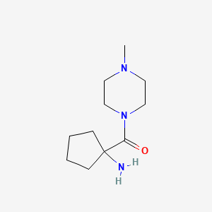 molecular formula C11H21N3O B13286289 1-(4-Methylpiperazine-1-carbonyl)cyclopentan-1-amine 