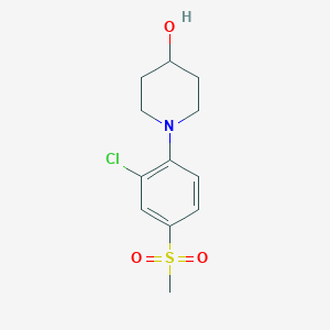 molecular formula C12H16ClNO3S B1328630 1-[2-氯-4-(甲磺酰基)苯基]-4-羟基哌啶 CAS No. 942474-26-2