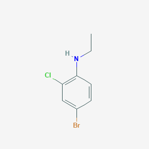 molecular formula C8H9BrClN B13286322 4-bromo-2-chloro-N-ethylaniline 