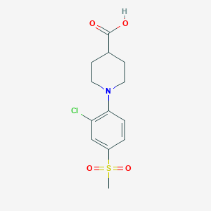 molecular formula C13H16ClNO4S B1328635 1-[2-氯-4-(甲磺酰基)苯基]哌啶-4-羧酸 CAS No. 942474-34-2