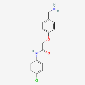 molecular formula C15H15ClN2O2 B13286361 2-[4-(aminomethyl)phenoxy]-N-(4-chlorophenyl)acetamide 