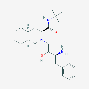 B132864 (3S,4aS,8aS)-2-((2R,3S)-3-Amino-2-hydroxy-4-phenylbutyl)-N-(tert-butyl)decahydroisoquinoline-3-carboxamide CAS No. 136522-17-3