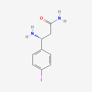 molecular formula C9H11IN2O B13286427 (3R)-3-Amino-3-(4-iodophenyl)propanamide 