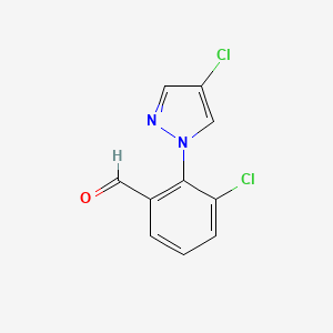 3-Chloro-2-(4-chloro-1H-pyrazol-1-yl)benzaldehyde