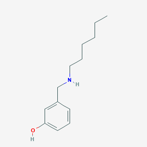 molecular formula C13H21NO B13286494 3-[(Hexylamino)methyl]phenol 