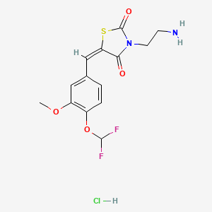 (5E)-3-(2-aminoethyl)-5-[4-(difluoromethoxy)-3-methoxybenzylidene]-1,3-thiazolidine-2,4-dione hydrochloride