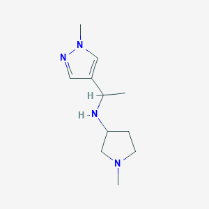 molecular formula C11H20N4 B13286539 1-Methyl-N-[1-(1-methyl-1H-pyrazol-4-yl)ethyl]pyrrolidin-3-amine 