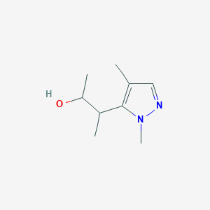 molecular formula C9H16N2O B13286546 3-(1,4-Dimethyl-1H-pyrazol-5-yl)butan-2-ol 