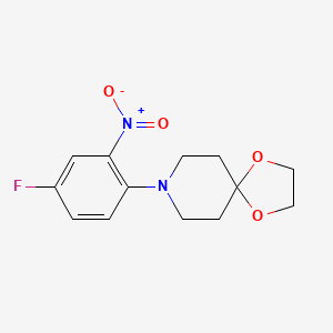 molecular formula C13H15FN2O4 B1328658 8-(4-氟-2-硝基苯基)-1,4-二氧杂-8-氮杂螺[4.5]癸烷 CAS No. 914637-75-5