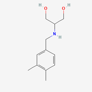 molecular formula C12H19NO2 B13286590 2-{[(3,4-Dimethylphenyl)methyl]amino}propane-1,3-diol 