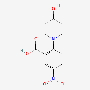 molecular formula C12H14N2O5 B1328661 2-(4-羟基哌啶-1-基)-5-硝基苯甲酸 CAS No. 942474-93-3