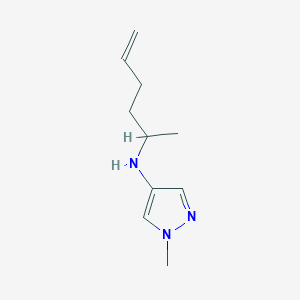 molecular formula C10H17N3 B13286634 N-(Hex-5-en-2-yl)-1-methyl-1H-pyrazol-4-amine 