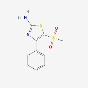 molecular formula C10H10N2O2S2 B1328666 2-氨基-5-甲基磺酰基-4-苯基-1,3-噻唑 CAS No. 1000018-51-8