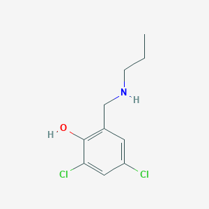 molecular formula C10H13Cl2NO B13286671 2,4-Dichloro-6-[(propylamino)methyl]phenol 