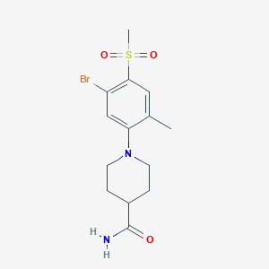 molecular formula C14H19BrN2O3S B1328668 1-(5-溴-2-甲基-4-(甲磺基)苯基)哌啶-4-甲酰胺 CAS No. 1000018-34-7