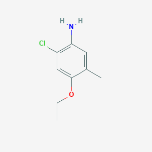 molecular formula C9H12ClNO B13286688 2-Chloro-4-ethoxy-5-methylaniline 