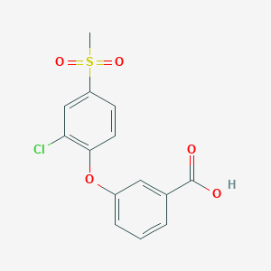 molecular formula C14H11ClO5S B1328670 3-(2-氯-4-(甲基磺酰基)苯氧基)苯甲酸 CAS No. 1000018-31-4
