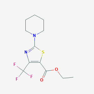 molecular formula C12H15F3N2O2S B1328677 2-(哌啶-1-基)-4-三氟甲基-1,3-噻唑-5-羧酸乙酯 CAS No. 1000339-76-3