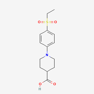 molecular formula C14H19NO4S B1328679 1-[4-(乙磺酰基)苯基]哌啶-4-羧酸 CAS No. 951624-97-8