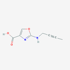 molecular formula C8H8N2O3 B13286800 2-[(But-2-yn-1-yl)amino]-1,3-oxazole-4-carboxylic acid 