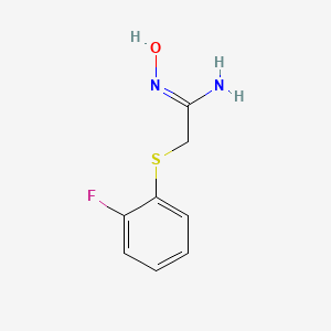 molecular formula C8H9FN2OS B13286812 2-[(2-Fluorophenyl)sulfanyl]-N'-hydroxyethanimidamide 