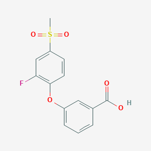 molecular formula C14H11FO5S B1328682 3-[2-氟-4-(甲磺基)苯氧基]苯甲酸 CAS No. 1000339-82-1