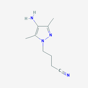 molecular formula C9H14N4 B13286822 4-(4-Amino-3,5-dimethyl-1H-pyrazol-1-YL)butanenitrile 