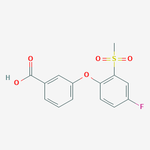 molecular formula C14H11FO5S B1328683 3-[4-Fluoro-2-(methylsulphonyl)phenoxy]benzoic acid CAS No. 1000339-71-8