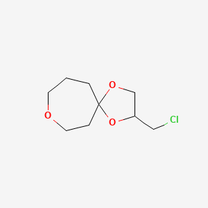 molecular formula C9H15ClO3 B13286842 2-(Chloromethyl)-1,4,8-trioxaspiro[4.6]undecane 