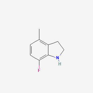 molecular formula C9H10FN B13286852 7-fluoro-4-methyl-2,3-dihydro-1H-indole 