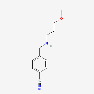 molecular formula C12H16N2O B13286867 4-{[(3-Methoxypropyl)amino]methyl}benzonitrile 