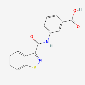 molecular formula C15H10N2O3S B1328690 3-[(1,2-Benzisothiazol-3-ylcarbonyl)amino]-benzoic acid CAS No. 1031651-14-5
