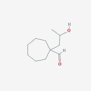 1-(2-Hydroxypropyl)cycloheptane-1-carbaldehyde