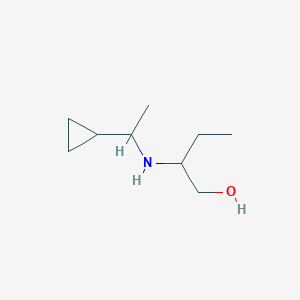 molecular formula C9H19NO B13286941 2-[(1-Cyclopropylethyl)amino]butan-1-ol 