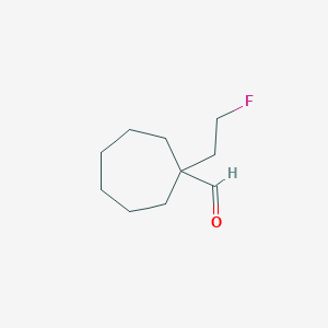 molecular formula C10H17FO B13286974 1-(2-Fluoroethyl)cycloheptane-1-carbaldehyde 