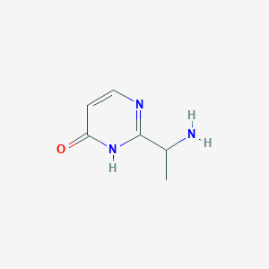 molecular formula C6H9N3O B13286992 2-(1-Aminoethyl)pyrimidin-4-ol 