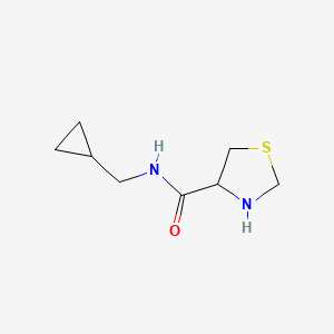 molecular formula C8H14N2OS B13287034 N-(cyclopropylmethyl)-1,3-thiazolidine-4-carboxamide 