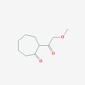 molecular formula C10H16O3 B13287049 2-(2-Methoxyacetyl)cycloheptan-1-one 