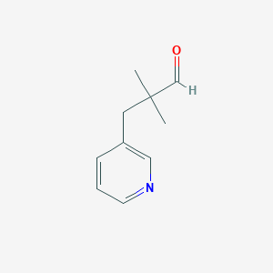 molecular formula C10H13NO B13287064 2,2-Dimethyl-3-(pyridin-3-yl)propanal CAS No. 120690-71-3