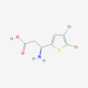 molecular formula C7H7Br2NO2S B13287080 (3R)-3-Amino-3-(4,5-dibromothiophen-2-YL)propanoic acid 